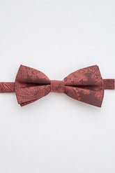 Junior Burgundy Paisley Bow Tie